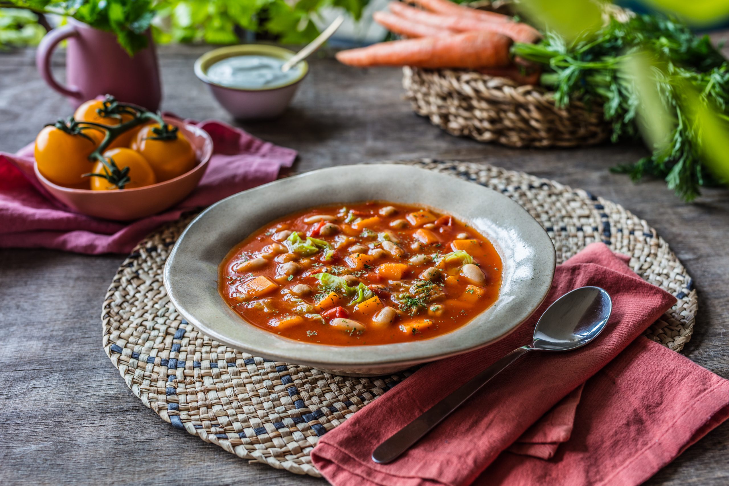 Eintopf mit Kürbis, weißen Bohnen und Kichererbsen - Vegeta